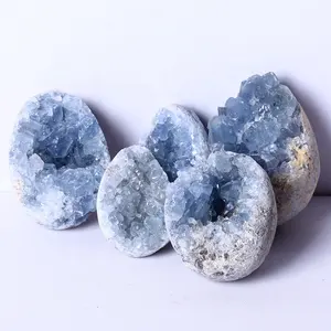 الجملة الشفاء الطبيعية عالية الجودة Celestite العنقودية البيض الكوارتز مصنوعات من الكريستال للديكور المنزل