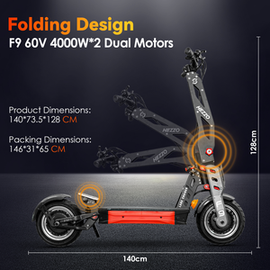 Hezzo F9 Escooter 8000W Motores duales 60V 40Ah 56Mph 12 pulgadas Plegable EE. UU. Almacén DE LA UE Scooter eléctrico todoterreno - Product Image 5