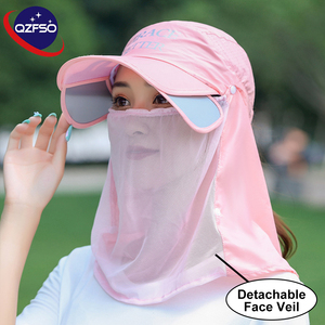 Casquette de baseball unisexe avec voile facial détachable anti-insectes, visière extensible et design en maille respirante, idéale pour la randonnée - Product Image 1