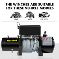 Cabrestante eléctrico de 6000 libras para Jeep Truck SUV ATV UTE, recuperación todoterreno 4WD con control remoto inalámbrico, fuerte potencia de tracción