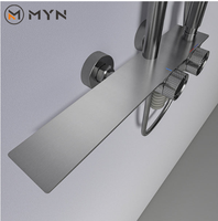 Olife Banos Promotion Cascade de Pluie Argent Mitigeur de Douche Colonne en Laiton Mat pour Salle de Bain