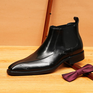 Chaussures Derby décontractées pour hommes en cuir de vachette, à bout rond, semelle épaisse et talon bas, personnalisables en gros, idéales pour les fêtes et banquets - Product Image 6