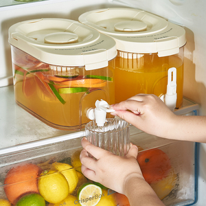 Pichet <span class=keywords><strong>à</strong></span> eau style crème avec infuseur, sans BPA, distributeur décoratif pour réfrigérateur avec robinet, pichet esthétique pour boissons <span class=keywords><strong>à</strong></span> domicile - Product Image 5