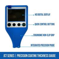 Testeur d'épaisseur de revêtement à courants de Foucault magnétiques haute précision JCT-100 numérique portable en plastique ABS pour peinture automobile et métaux (FE/NFE)