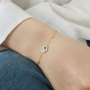Dylam Eye-shaped Amulet Fine Fashion Jewelry <b>Solid</b> Sterling <b>Silver</b> Link Chain Evil 5A Zirconia Blue Eyes Hamsa <b>Bracelets</b> - Product Image 3