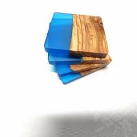 Sous-verre carré personnalisé de luxe en résine époxy et bois d'olivier, durable et de haute qualité, pour cuisine et décoration intérieure, type personnalisé