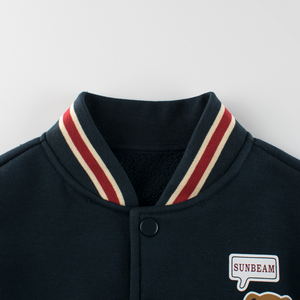 Vintage cuello en V Patchwork manga larga Regular polar carta bordado moda Otoño Invierno al aire libre personalizado béisbol Varsity chaqueta - Product Image 3