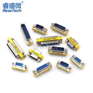 DB9/15/25pin adaptor RS232 tiga baris laki-laki perempuan bnc solder pin Ethernet Rj45 kotak konektor