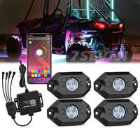 Luz de roca de 8 grados IP 68 16, luz LED ultrabrillante UTV, carcasa de aleación de aluminio, luz de roca RGB