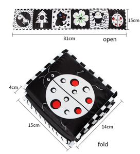 Jouets Montessori toucher froissé sensation ventre temps nouveau-né lit visuel jouets contraste élevé noir et blanc froissé bébé <span class=keywords><strong>livre</strong></span> sensoriel - Product Image 6