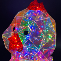 Figurine de poule LED lumineuse en PET écologique, irisée, alimentée par USB, thème ferme, poule de Pâques pour décoration moderne