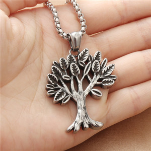 Colgante Árbol de la Vida, Collar de Acero Inoxidable para Hombre, Estilo Retro Punk 19028 - Product Image 3