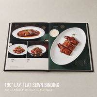 Desain dan Pencetakan Menu Kustom Buku Menu Hardcover Mewah untuk Restoran Cina Kanton Hotel Klub Makanan Mewah OEM ODM