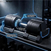 Haltères réglables de haute précision 20 kg avec variation de poids par incréments de 1 kg, équipement de musculation professionnel, équipement de fitness robuste
