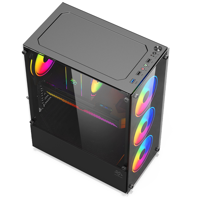 SNOWMAN Quiet Operation ATX Mid-Tower Aluminum Alloy CPU Cooler Powerful Heat Pipes Side Panel Window for Gaming Professional PC