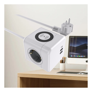 EU Wireless <b>USB</b>-A and <b>C</b> Power Strip Extension Socket Top Fast Charging 1.5m Cable Length 16A Current - Product Image 2