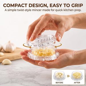 Presse-ail manuel transparent en plastique, hachoir et <span class=keywords><strong>broyeur</strong></span> d'ail rotatif - Product Image 3