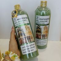 Gel Douche Exfoliant et Blanchissant 1000ml, Nettoyant Corporel Hydratant en Profondeur à la Mousse Riche, Correcteur de Taches Noires
