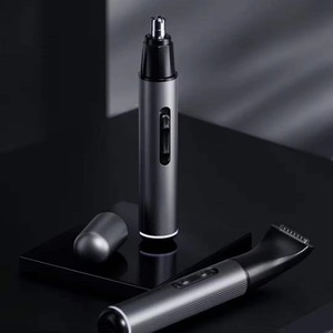CITICITY Customized Logo Acceptable Rechargeable Stainless Steel <b>Black</b> Multipurpose Ear and Electric Nose Hair <b>Trimmer</b> for Men - Product Image 3