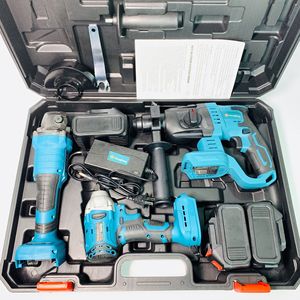 Cordless <b>Power</b> <b>Tools</b> Kit Rechargeable Lithium Battery Brushless Angle Wrench Hammer Drill Combination <b>Tool</b> Set - Product Image 2