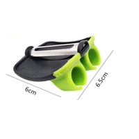 Couteau à éplucher en acier inoxydable, couteau à éplucher créatif pour légumes et Melon, raboteuse à 2 doigts, outil de cuisine anti-rayures