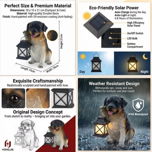 Wholesale Custom Resin LED Cute Bulldog For <strong>Dog</strong> Lover Gift Statue <strong>Dog</strong> Ornaments Solar Garden Lights - Product Image 4