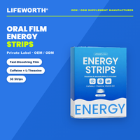 LIFEWORTH Bandes Énergétiques Orales Sous Marque Privée Caféine L-Théanine B12 Nutrition Sportive 30 ODM GMP ISO