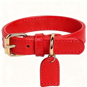 Set tali hewan peliharaan kulit mewah, termasuk kerah, tali, dan Tag ID. Desain yang dapat disesuaikan cocok untuk anjing dan kucing kecil hingga sedang - Product Image 4