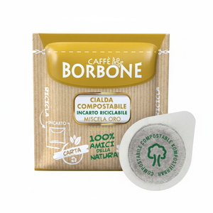 100 Filtri ESE Borbone da 44 mm in Carta Dorata [0,14/pezzo] Materiale Durevole in Metallo, Plastica, Silicone e Legno per Uso Professionale - Product Image 2