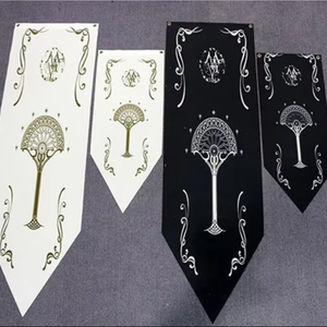 Noir blanc Non-tissé personnalisé <span class=keywords><strong>seigneur</strong></span> anneau Fans maison bannière Stark <span class=keywords><strong>carte</strong></span> drapeau mur magique KTV Bar maison école Cosplay fête cadeau - Product Image 1