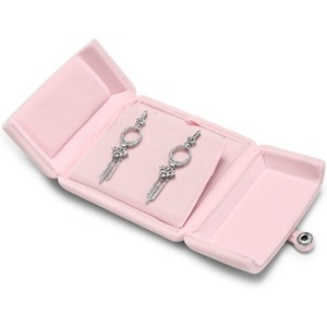 Caja de terciopelo rosa para joyería, caja de exhibición y almacenamiento para pendientes y colgantes, personalizable según las necesidades. - Product Image 4