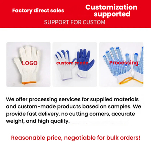 노란색/파란색 PVC 도트가 있는 흰색 면 니트 장갑, 원예, 청소, 조립용 미끄럼 방지 작업 장갑 2쌍 노란색 및 파란색 - Product Image 3