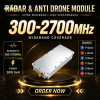 Module amplificateur de puissance GaN Dewin 30W 300-2700MHz, amplificateur RF à semi-conducteurs à bande ultra large SSPA pour système de communication radar