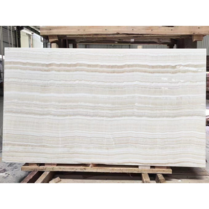 UnionStone White Mink Classic <b>Marble</b> Onyx Slab Modern Natural Design Translucent Backlit Polished for Hotels Ivory Ivory Onice - Product Image 1