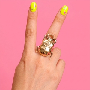 Bague <span class=keywords><strong>vintage</strong></span> en métal Cigale <span class=keywords><strong>Coccinelle</strong></span> pour Femme et Homme, design créatif insecte, bague ouverte, bijoux de mode, <span class=keywords><strong>accessoires</strong></span> de fête - Product Image 5