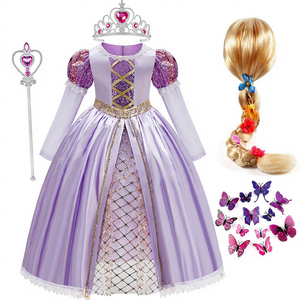 Princesa Tangled Rapunzel disfraz fantasía niñas bautizo vestido princesa niña Halloween fiesta cumpleaños Navidad Carnaval - Product Image 1