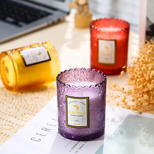 Vela de aromaterapia perfumada, cristal de encaje, cera de soja en relieve, fragancia sin humo de larga combustión, aceite esencial, regalo de cumpleaños de Navidad - Product Image 1