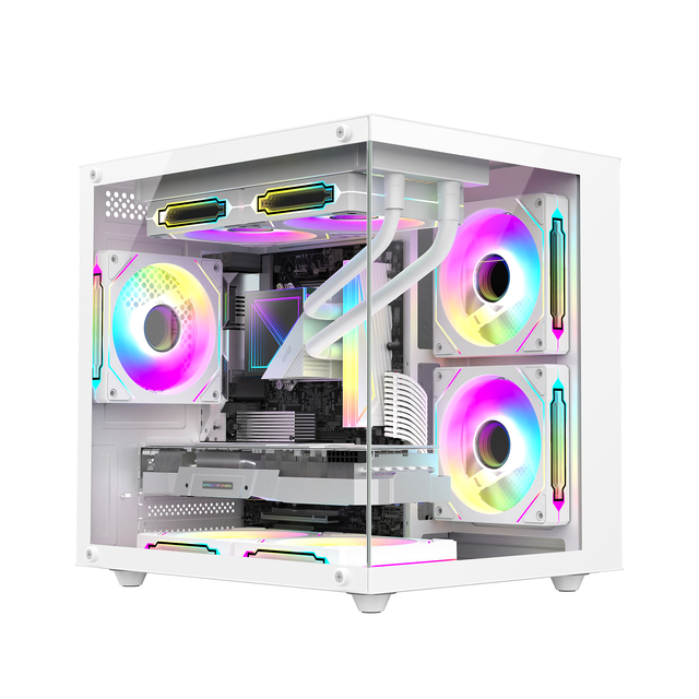 I5 3570 Quad Core Office Game Console H61M+16G DDR3+240G Panoramic Aquarium Chassis Supports Upgrading to a Dedicated Display