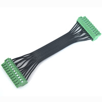 Câble de raccordement à bornier enfichable 3,81 mm, faisceau de câbles à connecteur à vis 10/12 broches vert pour automatisation PLC, personnalisable OEM
