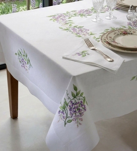 Mantel Moderno Personalizado al por Mayor con Dobladillo, de Algodón Bordado con Flores Bonitas, Duradero y Lavable - Product Image 1