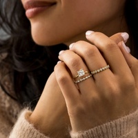 Bague de fiançailles en or massif 10k 14k 18k avec diamant de laboratoire créé certifié IGI VVS CVD HPHT, 0,5-3 carats