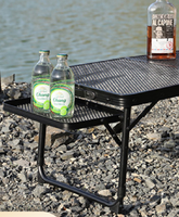 Hangrui Leichter, höhenverstellbarer, moderner Metall-Mesh-Tisch für den Außenbereich, klappbar, für Essbereiche, Eingangsbereiche, Villen, Camping, Angeln, Hotels