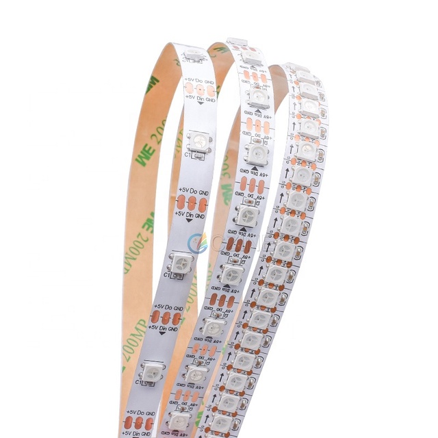 Addressable Pixel Flexible LED Strip Light RGBIC WS2812 144LED/M LED RGB Strips 5V 12MM Width Fpc 5050 Led Strip