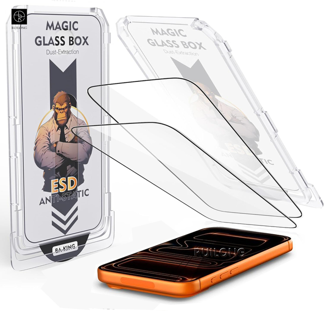 Easy Install Screen Protector With Dust Removal Strip for iPhone 17 Pro Max 16 15 14 13 12 11 Plus ESD Tempered Glass Dust-free