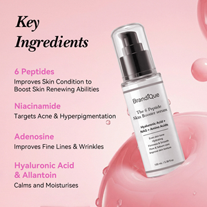 <span class=keywords><strong>Suero</strong></span> Facial Orgánico Calmante e Hidratante con Ácido Hialurónico, Alantoína y 6 Péptidos, Potenciador de la Piel, Iluminador - Product Image 4