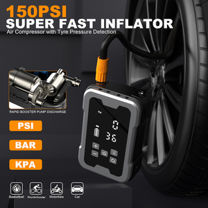 เครื่องสูบลมยางไร้สาย 4000mAh แบบพกพา ปั๊มลมไฟฟ้าไร้สายสำหรับรถยนต์ 150PSI พร้อมเกจ<span class=keywords><strong>วัด</strong></span>แรงดันดิจิตอล - Product Image 5