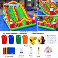 Toboggan gonflable commercial Mickey Castle avec souffleur, 26 pieds, en PVC, pour entreprise de location