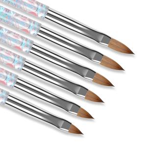 Mayoristas azul púrpura metales mango #2 ~ #24 Kolinsky cabeza peluda Nail Art Brush set y embalaje Acrílico Nail Art Brush - Product Image 4