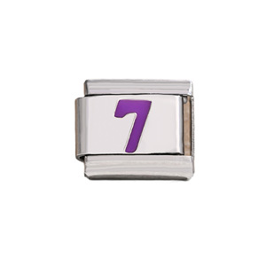 Stainless Steel Purple Arabic Numeral DIY Italian Modular Bracelet Unisex Everyday Wear - Product Image 5
