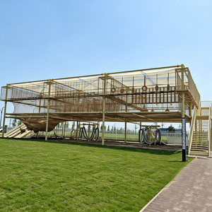 <strong>Outdoor</strong> Rope Climbing Structure Adventure Obstacle Course Kids Physical Training Jungle Gym with Slides and <strong>Swings</strong> - Product Image 2